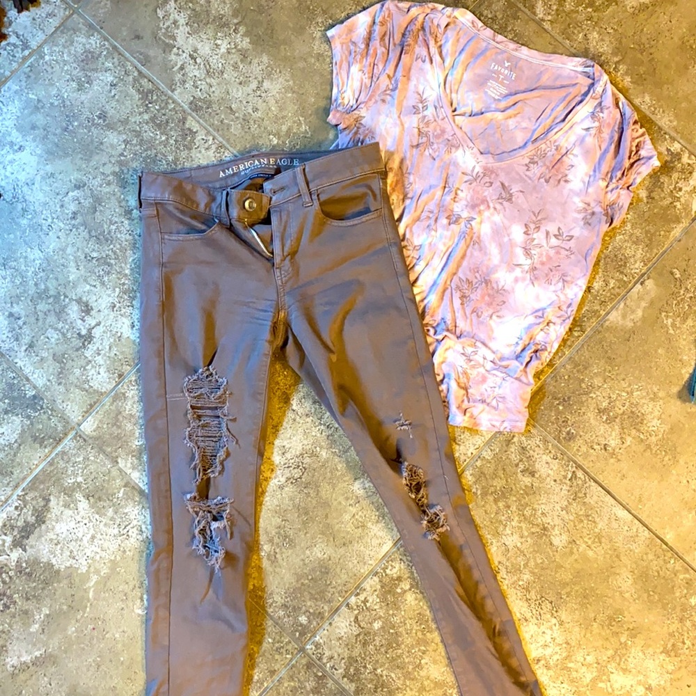 American Eagle Bundle Includes 2 Pant 2 Shirt - image 2